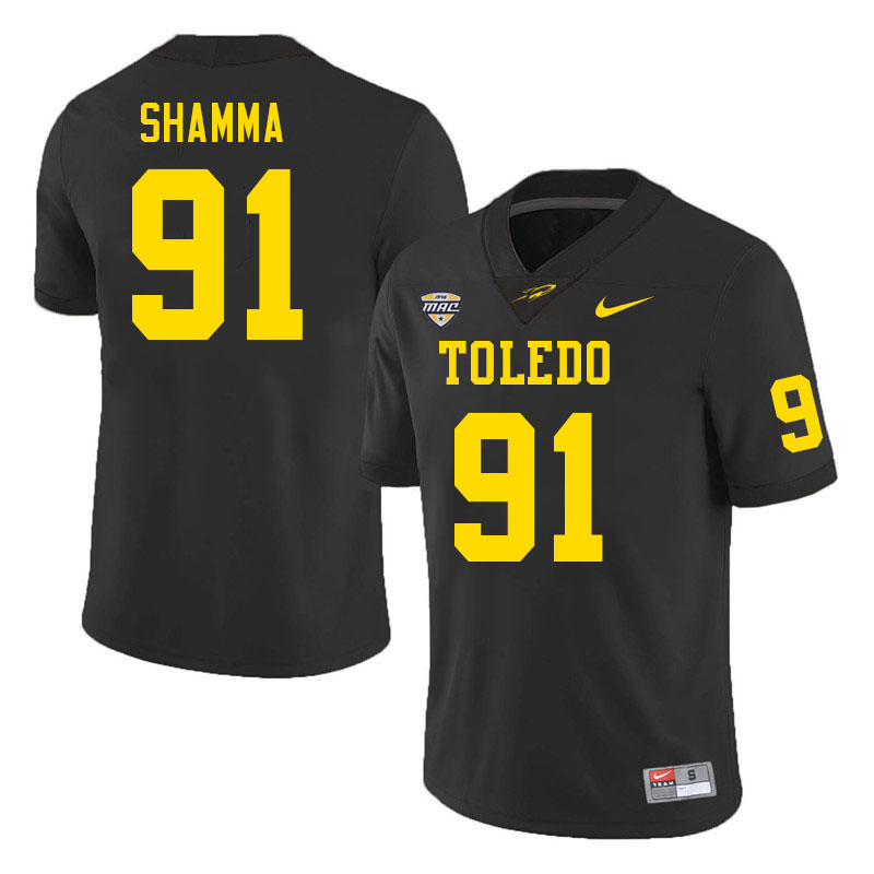 Toledo Rockets #91 Laith Shamma College Football Jerseys Stitched Sale-Black